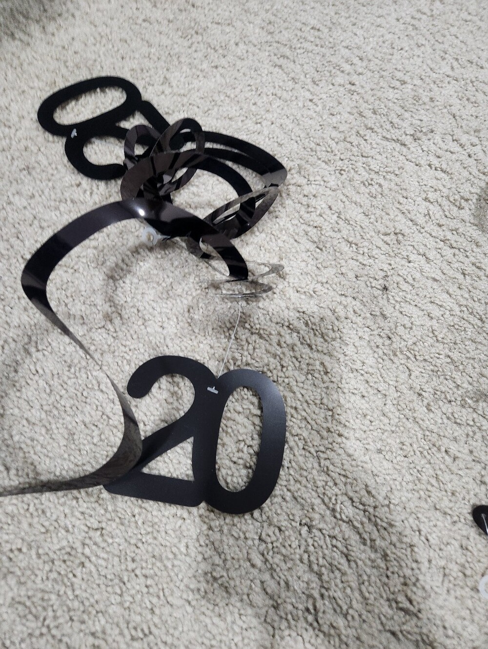 Black Metallic '20' Party Garland Banner
